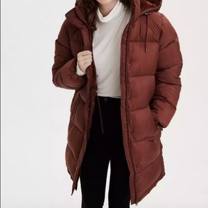 American Eagle Brown Long Puffer Jacket 